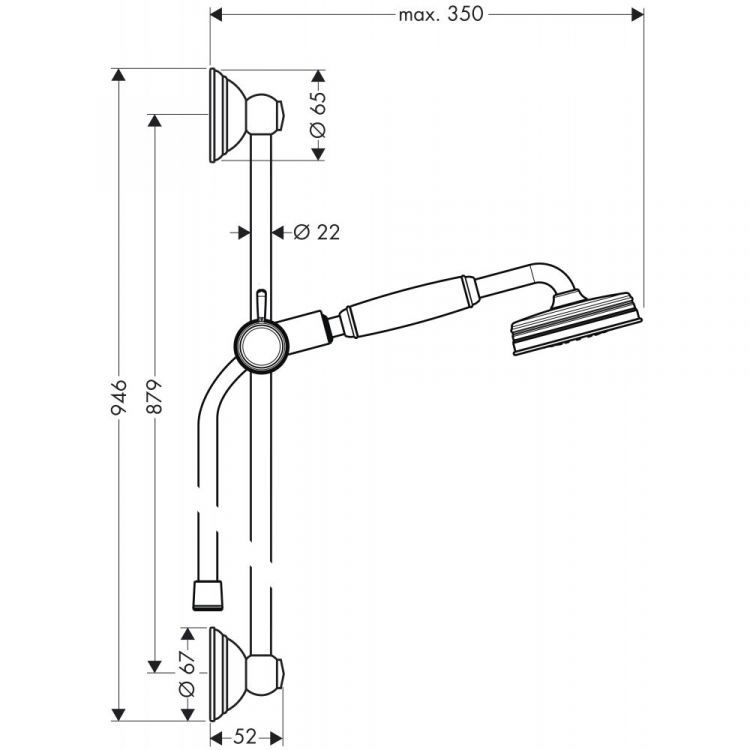 Душевой набор AXOR Carlton 1/2 хром 27947000 Душевой набор AXOR Carlton 1/2 хром 27947000