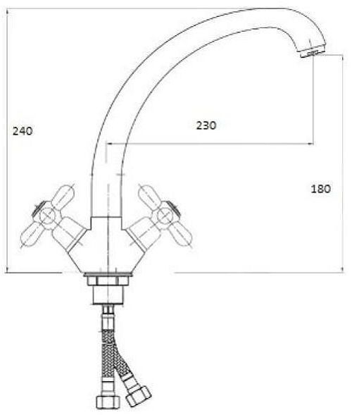 Смеситель для кухни D-Lin D156806 цвет  Хром