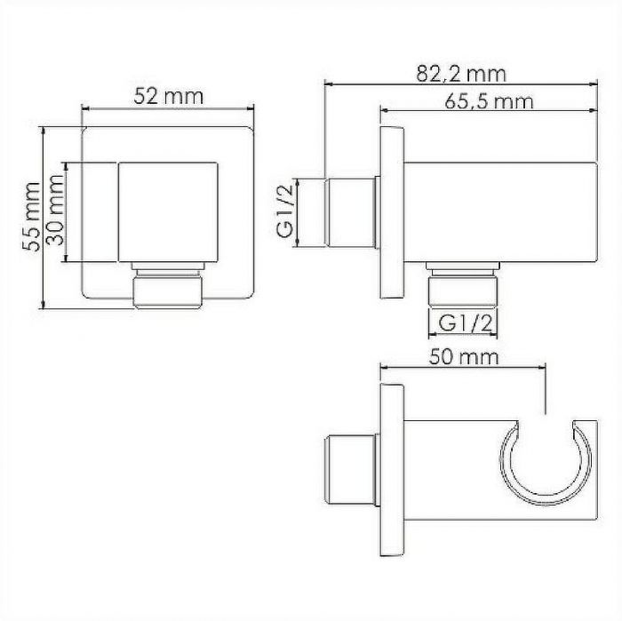 Гигиенический душ со смесителем WasserKRAFT A08657 Никель