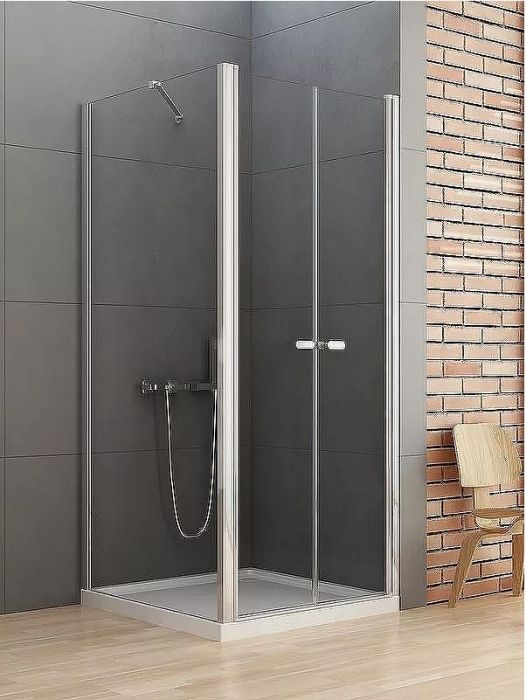 Душевой уголок New Trendy New Soleo Chrome 80х80 D-0144A/D-0091B профиль Хром стекло прозрачное