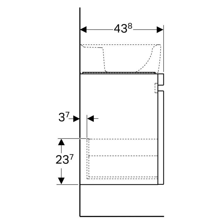 Тумба под раковину Geberit Renova Nr. 1 Plan , 58x44, светлый вяз [869652000]