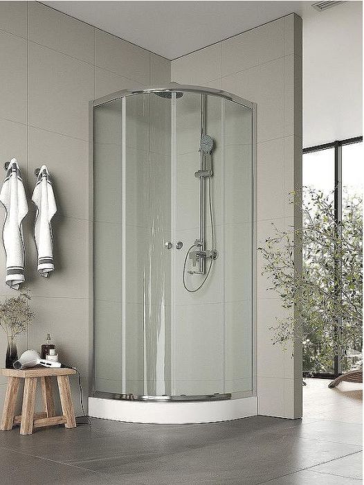 Душевой уголок Agger A01-080TCR 80x80 профиль Хром стекло прозрачное