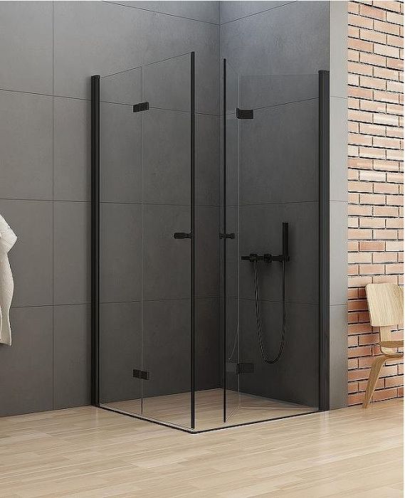 Душевой уголок New Trendy New Soleo Black 90х70 D-0235A/D-0237A профиль Черный стекло прозрачное