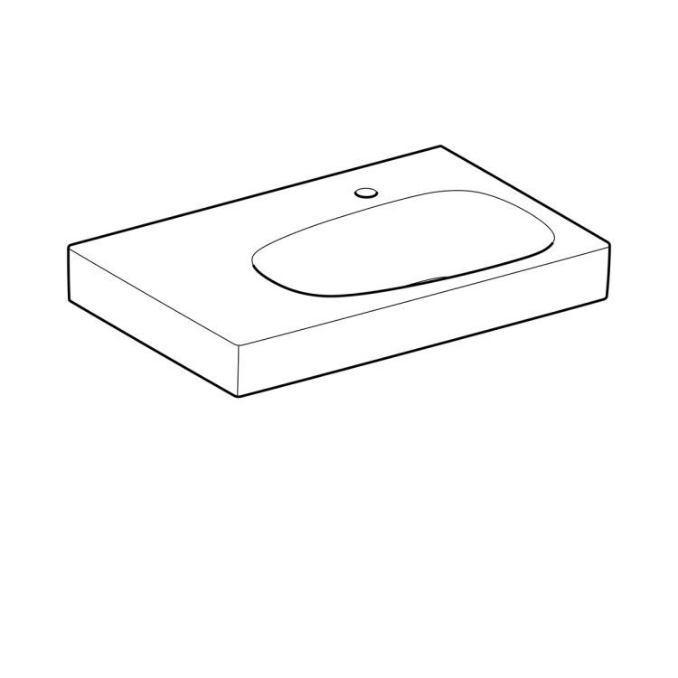 Раковина Geberit Citterio 75х50,  полочка слева, без перелива [500.546.01.1]