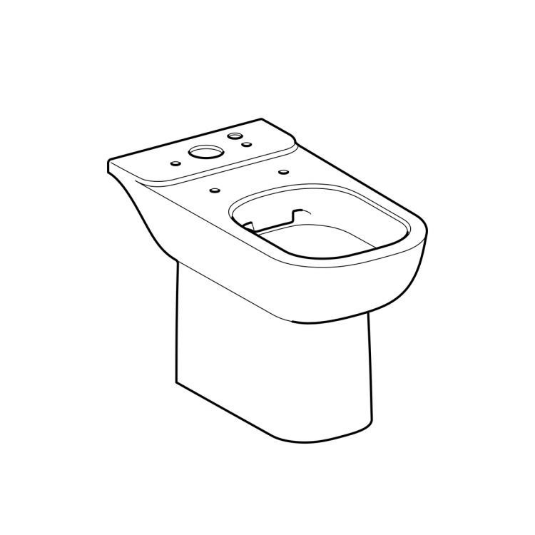 Чаша унитаза напольного  безободковая Geberit Smyle Rimfree® для смывного бачка наружного монтажа, глубина 64 см [500.212.01.1]