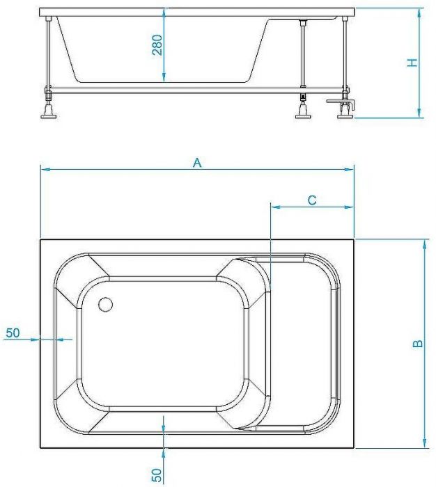 Акриловый поддон для душа RGW Acrylic BC/L 120x90 16180692-91 Белый