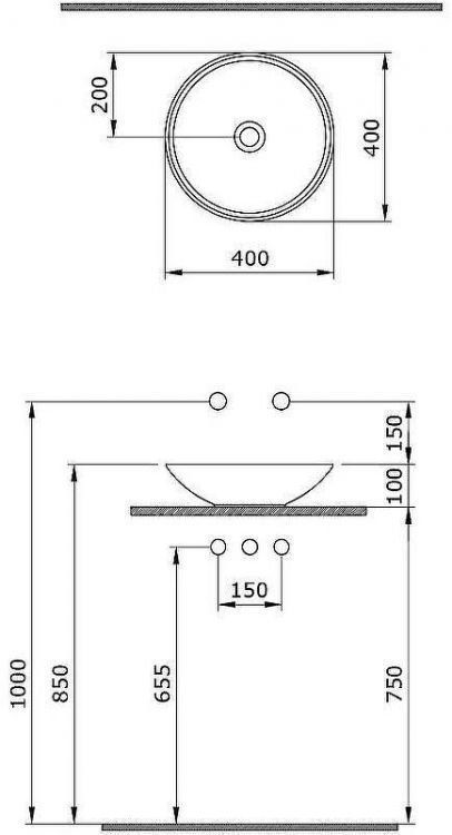 Раковина-чаша Bocchi Venezia 40 1120-006-0125 Серая матовая