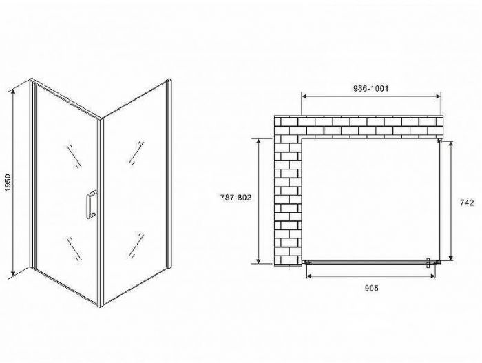 Душевой уголок Abber Sonnenstrand 100х80 AG04100M-S80M профиль Хром стекло матовое