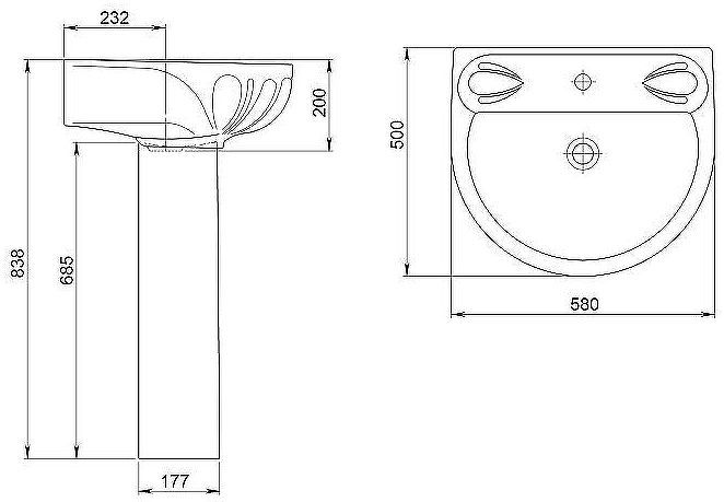 Раковина Santeri Лотос 60 1.3110.6.S00.10B.0 Белая