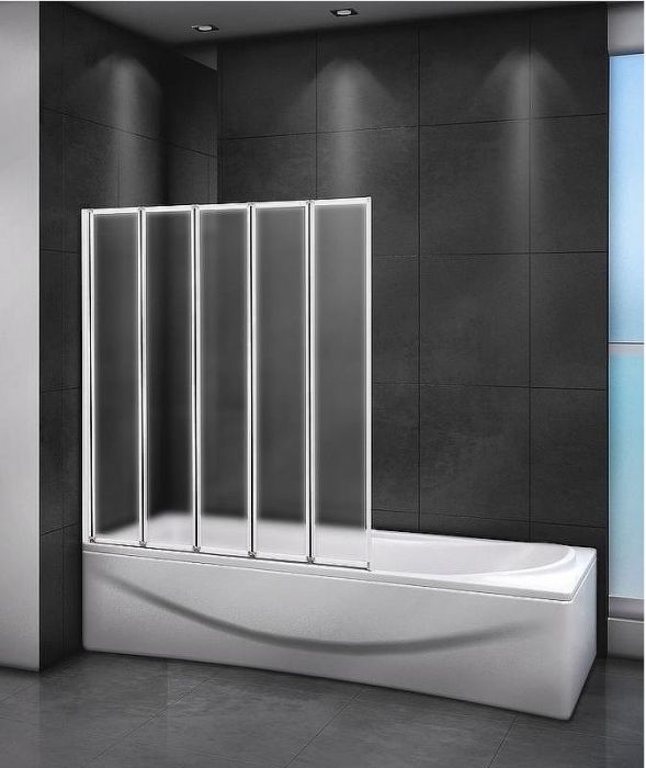 Шторка на ванну Cezares Relax 120 L RELAX-V-5-120/140-P-Bi-L профиль Серый стекло рифленое