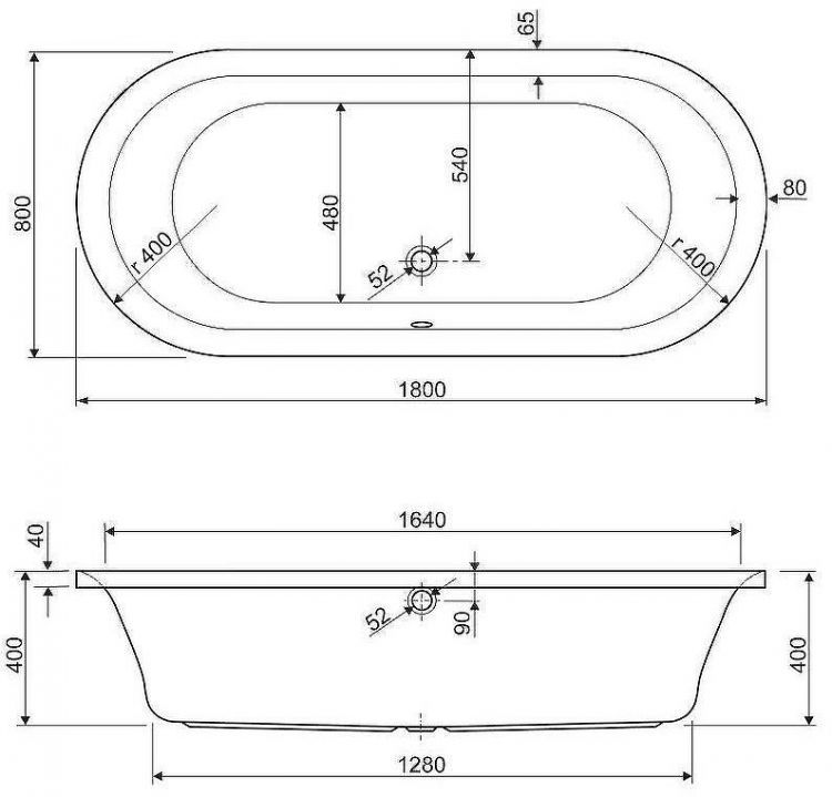 Акриловая ванна Cezares Metauro 180x80 METAURO-Central-180-80-40-W-MATT Белая матовая без гидромассажа Акриловая ванна Cezares Metauro 180x80 METAURO-Central-180-80-40-W-MATT Белая матовая без гидромассажа