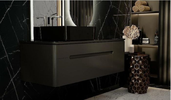 Тумба под раковину Jorno Shine 120 Shi.01.120-M/P/A подвесная Антрацит