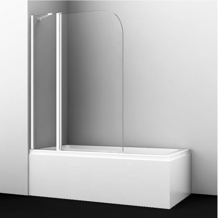 Шторка на ванну WasserKRAFT Leine 110 35P02-110W профиль Белый матовый стекло прозрачное