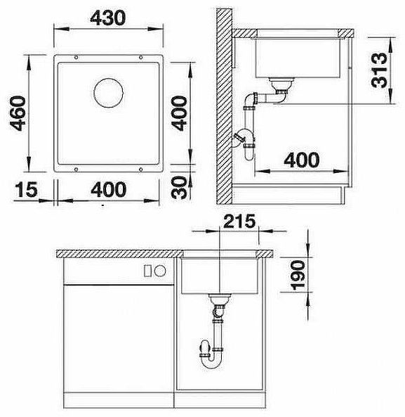 Кухонная мойка Blanco Rotan 400-U 521332 Антрацит