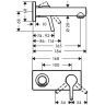 Hansgrohe Talis S Смеситель для раковины, однорычажный, настенный, излив: 16,5см., внешняя часть, цвет: хром