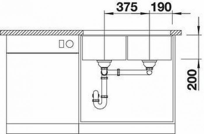 Кухонная мойка Blanco Subline 350/350-U 523574 Антрацит