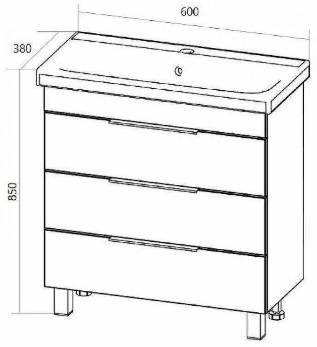 Тумба под раковину 1MarKa Gaula 60Н У92515 White