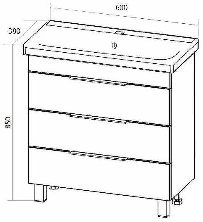 Тумба под раковину 1MarKa Gaula 60Н У92515 White