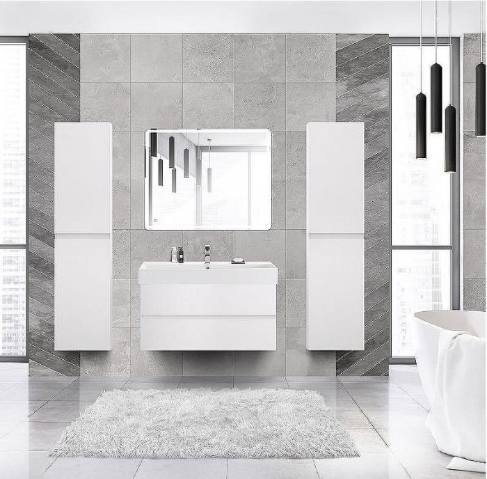 Тумба под раковину Cezares Molveno 46 100 MOLVENO 46-100-2C-SO-BG подвесная Bianco Ghiaccio