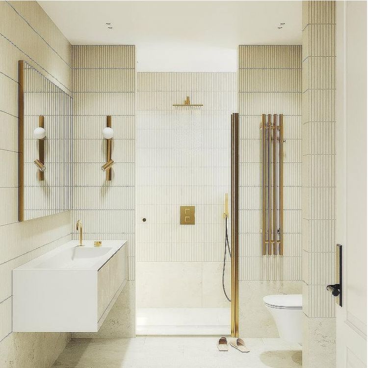 Душевая дверь Maybah Glass MGD-803-3 800x1980 на монопетле Золото стекло прозрачное