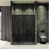 Душевая дверь Maybah Glass MGD-1288-6 1200x1950 раздвижная профиль Черный стекло графитовое матовое