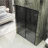Душевая дверь Maybah Glass MGD-1288-6 1200x1950 раздвижная профиль Черный стекло графитовое матовое