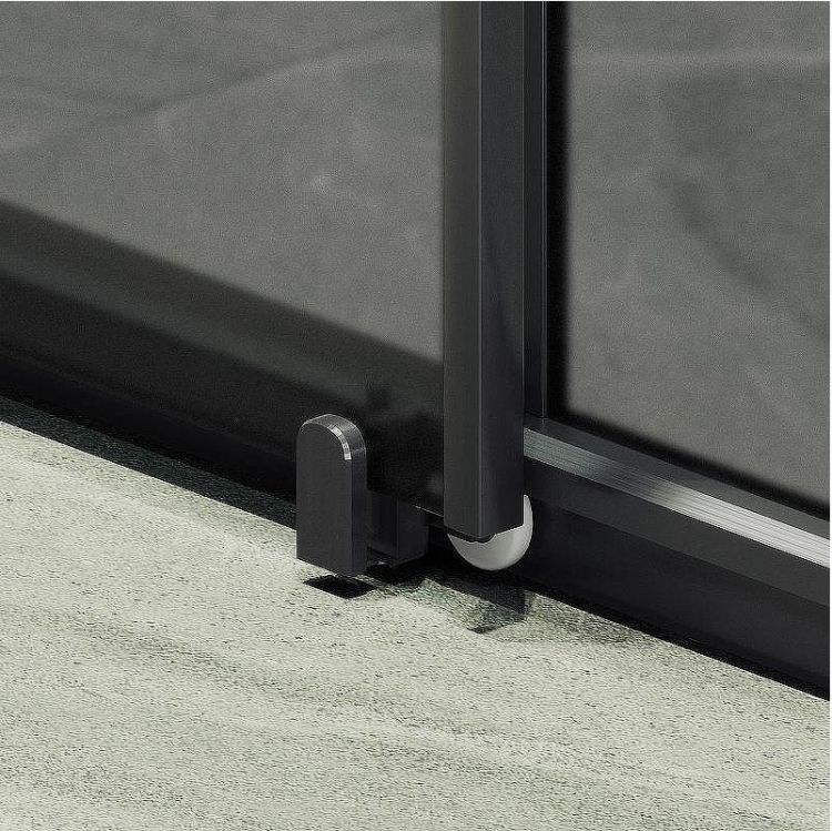 Душевая дверь Maybah Glass MGD-1288-6 1200x1950 раздвижная профиль Черный стекло графитовое матовое