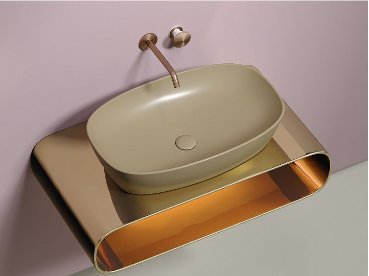 Умывальник CERAMICANOVA Element чаша накладная овальная (цвет Капучино Матовый) CN6049MC