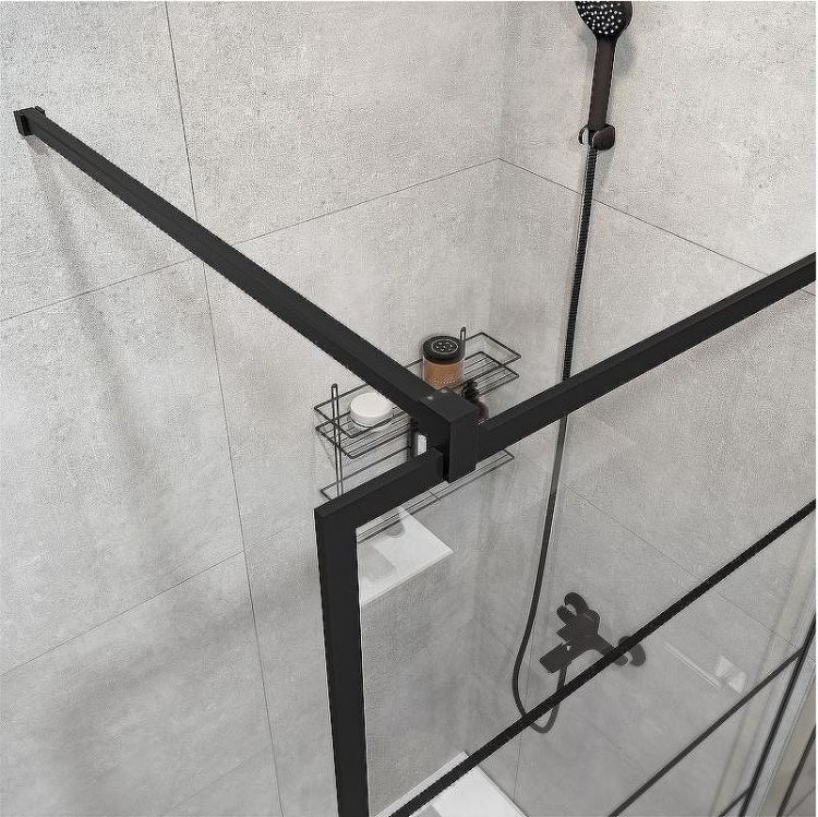 Душевая перегородка STWORKI Кронборг 110 LOFT-GW-110х220 профиль Черный матовый стекло прозрачное