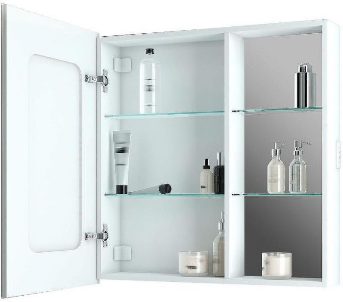 Зеркальный шкаф Bellezza Марта 80 L 4646613022013 с подсветкой Белый
