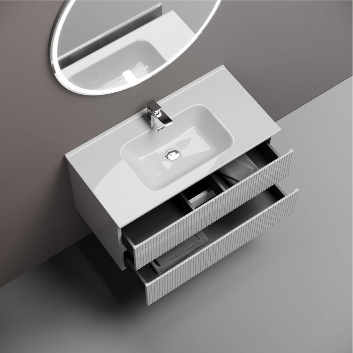 Тумба подвесная SANCOS Snob T 890х445х500, c двумя ящиками оснащенными доводчиками, Bianco,SNT90W