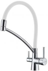 Смеситель для кухни Paulmark Siegen Si213111-CRw Хром Белый
