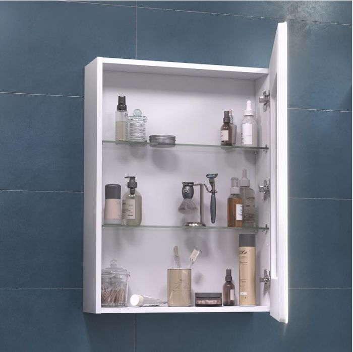 Зеркальный шкаф Vigo Geometry Step 60 301 с подсветкой цвет Белый