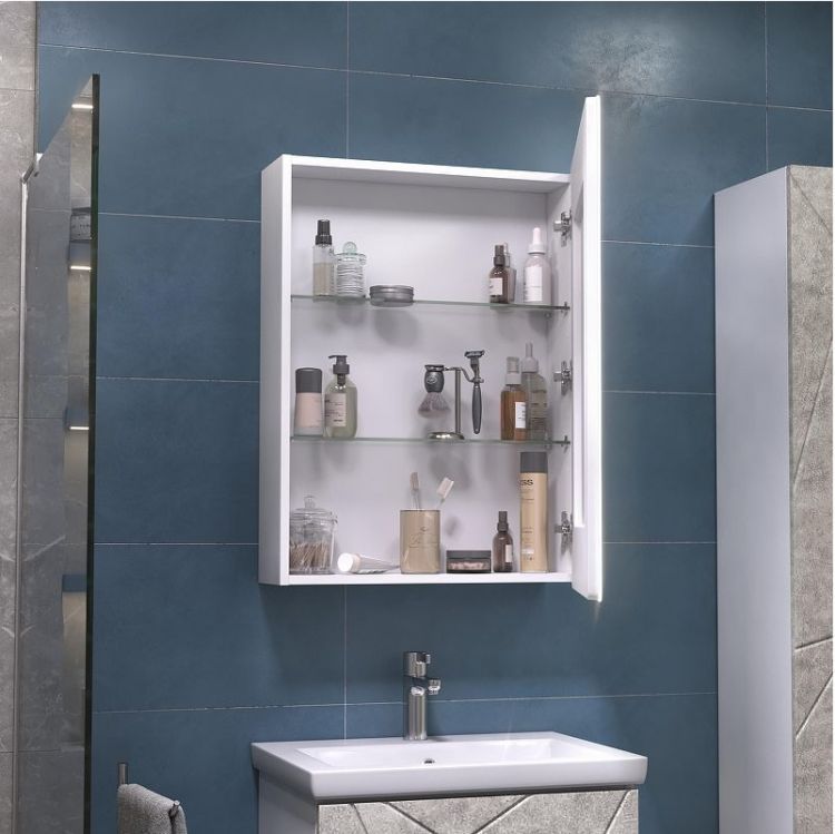 Зеркальный шкаф Vigo Geometry Step 60 301 с подсветкой цвет Белый