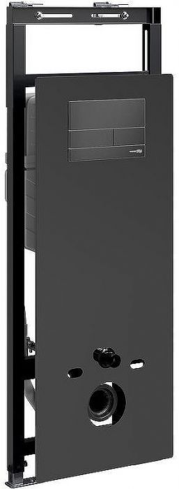 Инсталляция WasserKRAFT Salm 27TLT.010.ME.BL.MB04 для унитаза Черное стекло с Черной матовой клавишей смыва