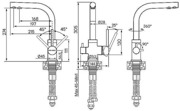 Смеситель для кухни Paulmark Essen Es213011-BE Бежевый