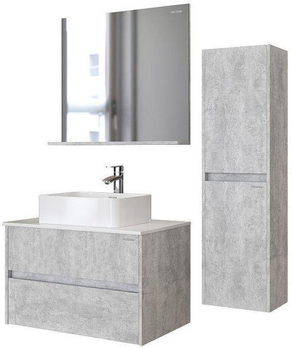 Шкаф пенал Grossman Эдванс 35 303504 подвесной Цемент светлый