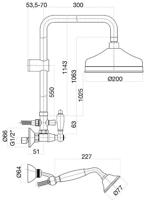 Душевая система Fiore Coloniale 22CO0620 цвет Хром Золото