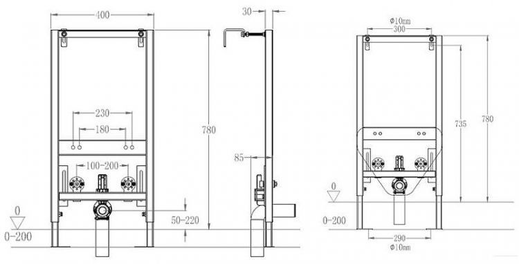Инсталляция Wonzon & Woghand WW-TI823A для биде цвет Синий