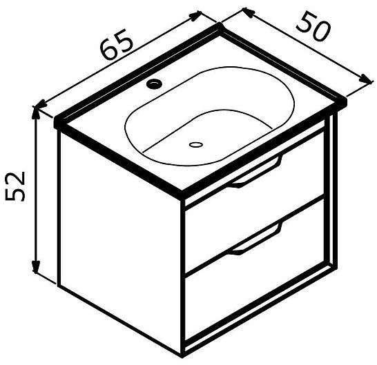 Тумба с раковиной Orka Clay 65 5004380 подвесная цвет Soil