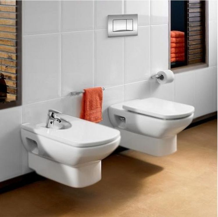 Комплект унитаза с инсталляцией Roca Dama Senso 893104090 с кнопкой смыва Хром и сиденьем Микролифт