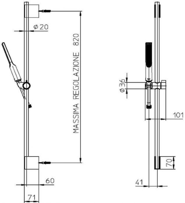 Душевой гарнитур Bossini Apice DA5061-N.030 Хром