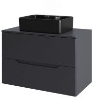 Тумба с раковиной Orange Line 70 Li-70TugMDF+B01-475MB подвесная цвет Графит матовый