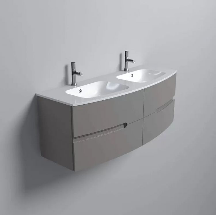 Тумба под раковину Jacob Delafon Nona 140 см EB1891RU-N21, глянцевый серый титан Тумба под раковину Jacob Delafon Nona 140 см EB1891RU-N21, глянцевый серый титан