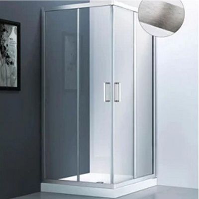 Душевой уголок Veconi Rovigo RV-83 80x80 RV83-80-01-C5 профиль Брашированный алюминий стекло прозрачное