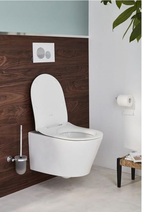 Комплект унитаза с инсталляцией Jacob Delafon Bastille EDAB103-CP с сиденьем Микролифт и клавишей смыва Хром