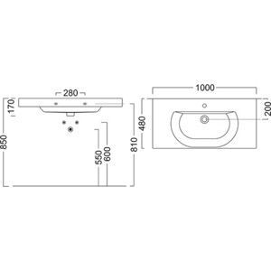 Раковина мебельная Kerama Marazzi Buongiorno 100x48 см, белая (BG.wb.100)