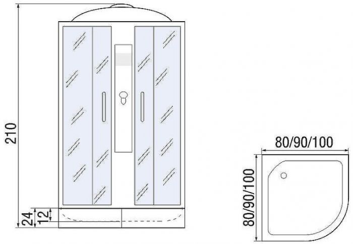 Душевая кабина River Desna 80x80 MT 10000002387 с поддоном