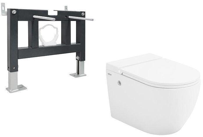 Комплект унитаза с инсталляцией Abber Bequem AC1108P-AC0101P цвет Белый с сиденьем Микролифт