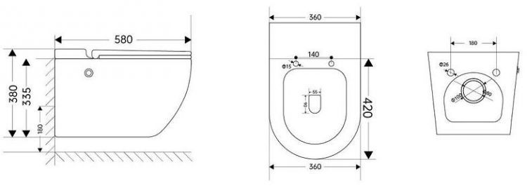 Комплект унитаза с инсталляцией Abber Bequem AC1108P-AC0101P цвет Белый с сиденьем Микролифт